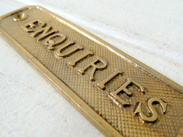 【ENQUIRIES/船内プレート/真鍮製】アンティーク・サインプレート・看板・USA