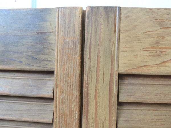 【3連・木製ルーバー】アンティーク・ウッドシャッター/ルーバー/ヴォレー/建具 USA
