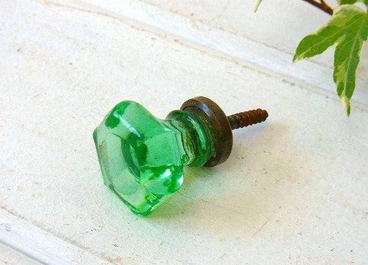 ウランガラス・小さなアンティーク・取っ手/ドアノブ USA