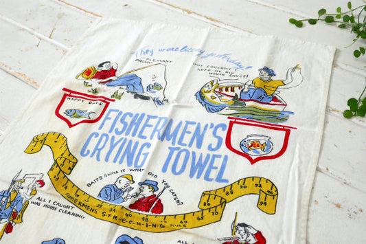 FISHERMEN'S フィッシング・ヴィンテージ・クライングタオル・クロス ・布・バンダナ USA