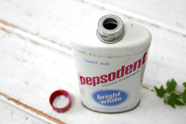 ニューヨーク Pepsodent ブリキ缶・ビンテージ・歯磨き粉・パウダーケース US 美容 洗面