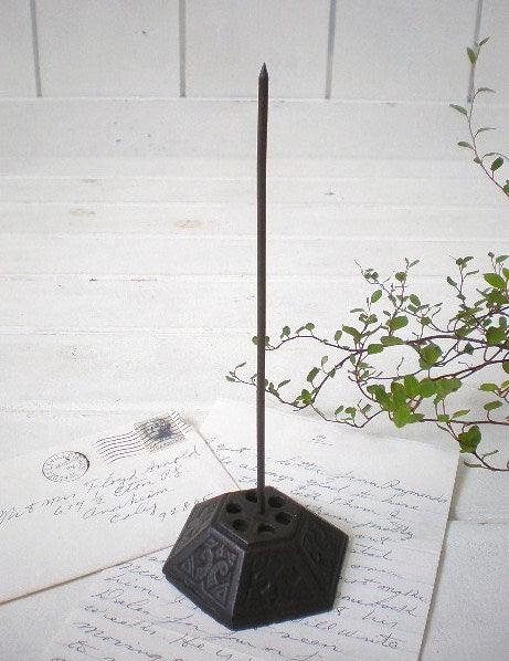 六角形・アイアン製・アンティーク・伝票刺し USA