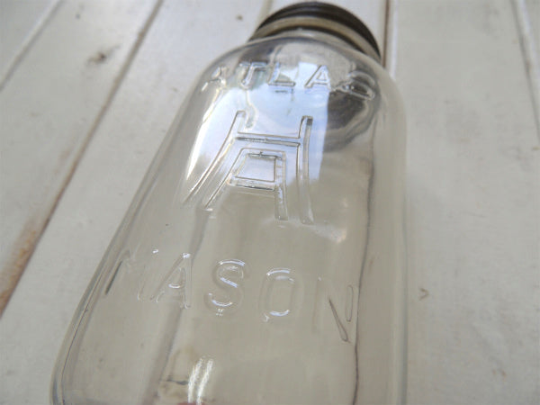 【ATLAS EDJ SEAL】ダブルキャップ・アンティーク・メイソンジャー/ガラスジャー(クリア)