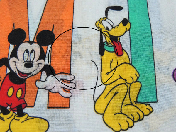 【ミッキーマウス&ミニーマウス&プルート】MICKEYロゴ・ヴィンテージ・ピロケース/枕カバー