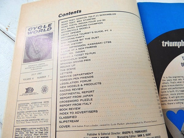 サイクルワールド 1967's インディアン ビンテージ バイク オートバイ 雑誌・USA