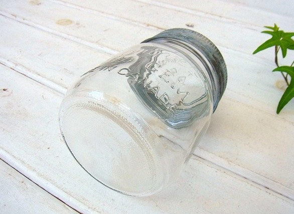【Improved GEM】カナダ製・アンティーク・ガラスジャー・クリア/保存瓶 USA