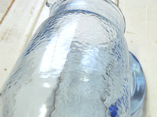 【USA・ハンマード】ブルーガラス・ヴィンテージ・ピッチャー・ガラスジャグ・水差し・フラワーベース