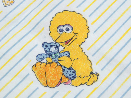 【ベビーセサミストリートの仲間たち】ストライプ柄・ベビーサイズ・ユーズドシーツ(ボックスタイプ)