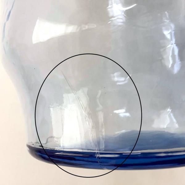 【USA・ハンマード】ブルーガラス・ヴィンテージ・ピッチャー・ガラスジャグ・水差し・フラワーベース