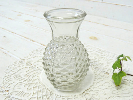 FTG 1980年・ガラス・ヴィンテージ・フラワーベース・花瓶・レトロ・USA