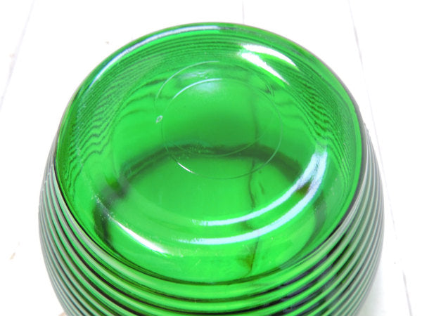 ミッドセンチュリー 波 ガラスデザイン・グリーン・ヴィンテージ・フラワーベース・花瓶 USA