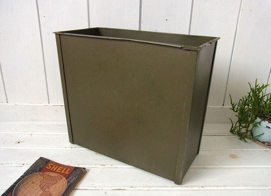 【STEELCASE】カーキ色・ヴィンテージ・ダストボックス/ごみ箱/トラッシュカン USA