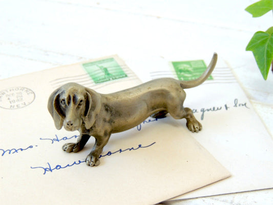 【ピューター・ダックスフンド】犬・置物・オブジェ・Hudson PEWTER/USA/ビンテージ