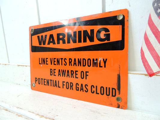 【WARNING・警告・GAS】ヴィンテージ・スチール製サイン/看板/USA