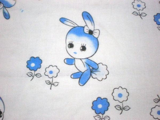 レトロ・うさぎ柄・デッドストック・生地/布/ファブリック