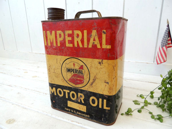 インペリアル・モーターオイル ガレージ・ブリキ製・ヴィンテージ・オイル缶・US アメ車
