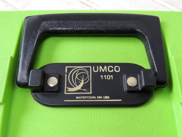 【UMCO】アムコ・ライムカラー・2段式・ヴィンテージ・タックルボックス・タックルケース・釣具