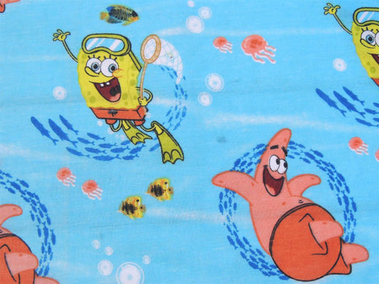 【スポンジボブ&パトリック】ビキニタウン・シュノーケリング柄・ユーズドシーツ(ボックスタイプ)