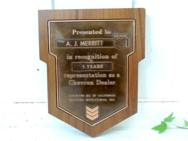 Chevron シェブロン オイルカンパニー・5YEARS アドバタイジング 壁掛け式・ヴィンテージ・オブジェ