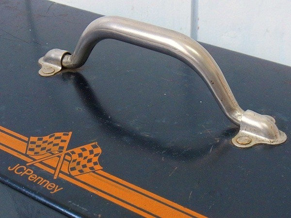 JCペニー チェッカーフラッグ・2段式・ヴィンテージ・ツールボックス ツールケース 工具箱 US