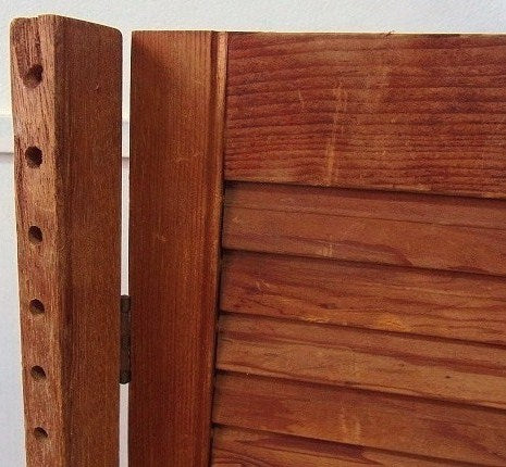 3連の木製・アンティーク・ルーバー/ヴォレー/シャッター/建具 USA