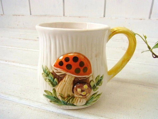 【Sears】シアーズ・きのこモチーフ・陶器製・70'sヴィンテージ・マグカップ USA
