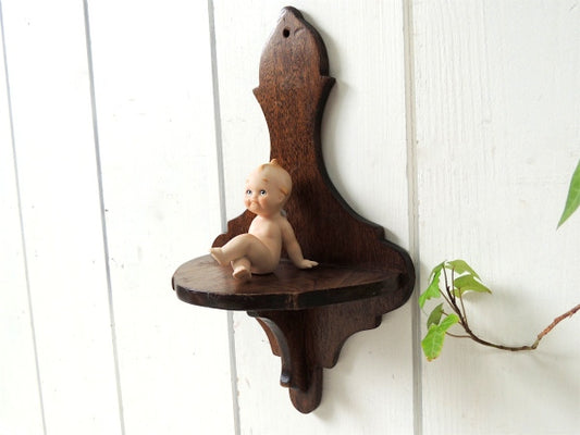 レトロモダン・木製・アンティーク・ウォールシェルフ・飾り棚・棚受け USA