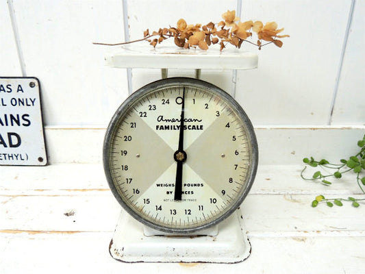 【American Family Scale】ホワイト・アンティーク・スケール・量り・25ポンド