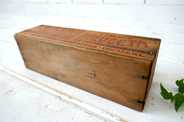 【KRAFT VELVEETA】クラフト社・イリノイ州・木製・アンティーク・チーズボックス・木箱
