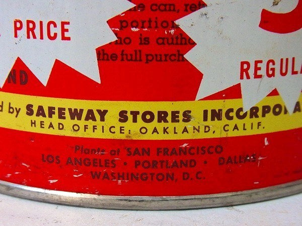 【EDWARDS COFFEE】SAFEWAY・ブリキ製・ヴィンテージ・コーヒー缶 USA