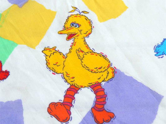 【セサミストリートの仲間たち】ビッグバード&エルモ・ダンス柄・カーテン/生地/ファブリック USA