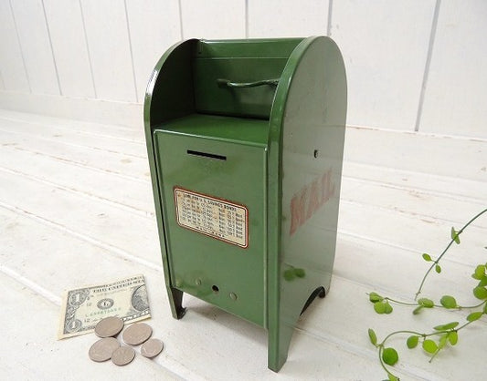 【MAIL BANK】TOY・メタル製・メールボックス形・ヴィンテージ・コインバンク/貯金箱 USA