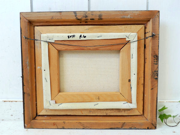 【ROLAND・直筆サイン】木製・フレーム・額・油絵・Antique・アメリカ・絵画