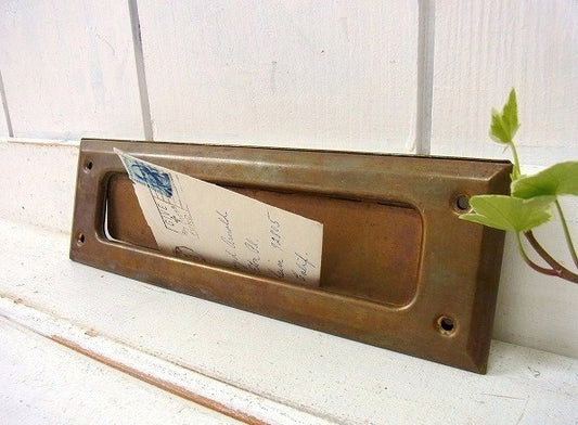 真鍮製・埋め込み式・アンティーク・レターポスト/レタースロット/郵便受け USA