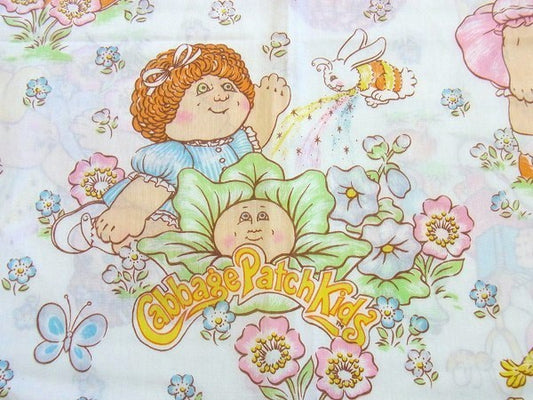 【キャベツ畑人形】80’s・キャラクター生地/ユーズドシーツ(フラット) USA