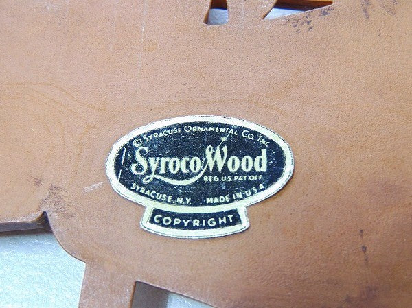【Syroco Wood】プラスティック製・ヴィンテージ・ウォールデコ/壁飾り/インテリア USA
