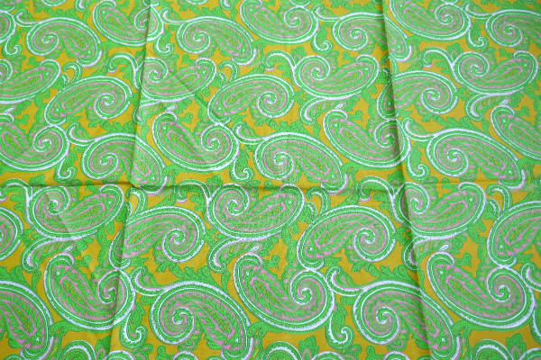 カラフル・ペイズリー柄・デッドストック・ヴィンテージ・ファブリック・生地・ヒッピー・サイケ・リメイク