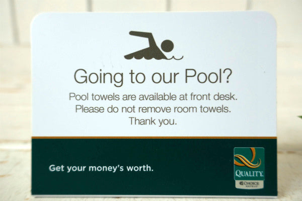 Going to our Pool? プール 卓上型 モーテル&ホテル サインプレート 看板サイン
