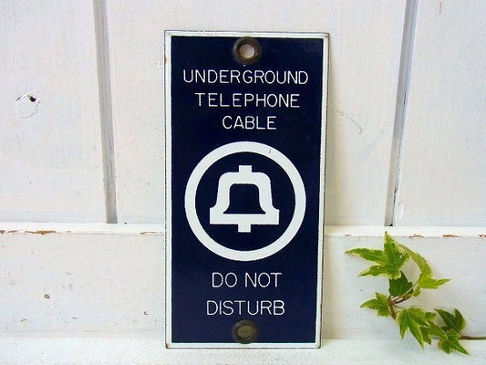 【BELL SYSTEM】電話会社の小さなアンティーク・ホーローサイン/看板 USA