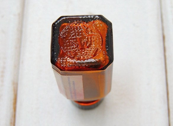 【アンバー色の小さなビンテージ・薬瓶】メディスンボトル/ガラスボトル/USA