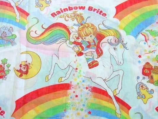 【レインボーブライト】80’sヴィンテージ・ユーズドシーツ(ボックスタイプ) USA