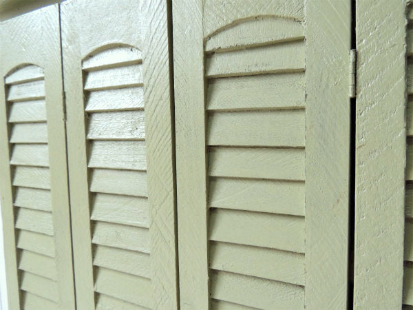 【シャビーシック】ミントグリーン・木製・ヴィンテージ・ルーバーミラー・鏡・ウォールデコ・インテリア