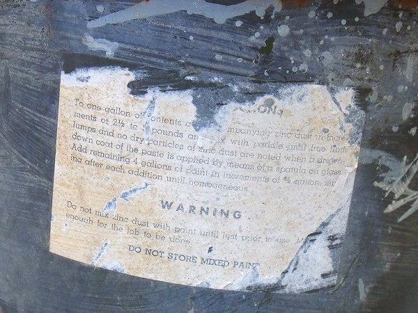 木製ハンドル・ステンシルのロゴ入り・ヴィンテージ・ブリキバケツ USA