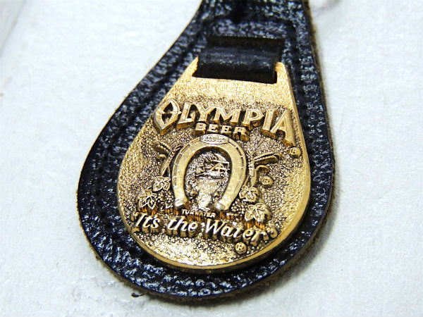 【OLYMPIA・オリンピアビール】アドバタイジング・デッドストック・ヴィンテージ・キーホルダー・革