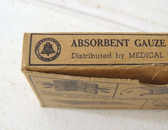 【ガーゼ/GAUZE/紙箱】メディスンパッケージ/USA/ビンテージ/印刷物/開封済み
