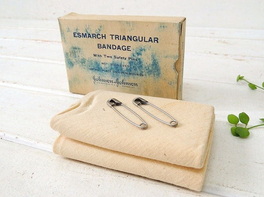ジョンソン&ジョンソン BANDAGE 包帯 安全ピン 紙箱 メディスンパッケージ USA 救急箱