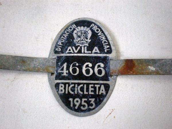 1953s・スペイン・自転車・ナンバープレート　アンティーク・サイン 看板 サイクリング