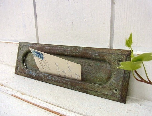 真鍮製・埋め込み式・アンティーク・レターポスト/レタースロット/郵便受け USA