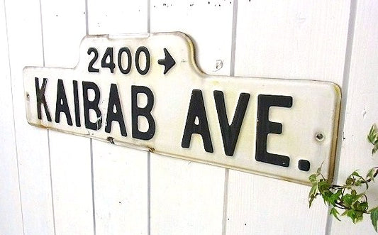 【KAIBAB Ave】ホーロー製・ヴィンテージ・ストリートサイン/街路サイン USA