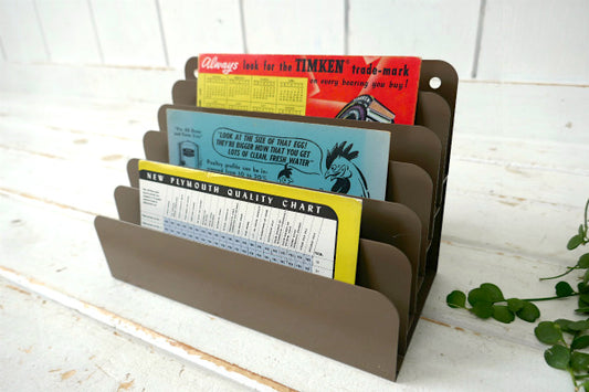 【HUNTLIT-NING】工業系・メタル製・6列・ヴィンテージ・書類スタンド・カードホルダー